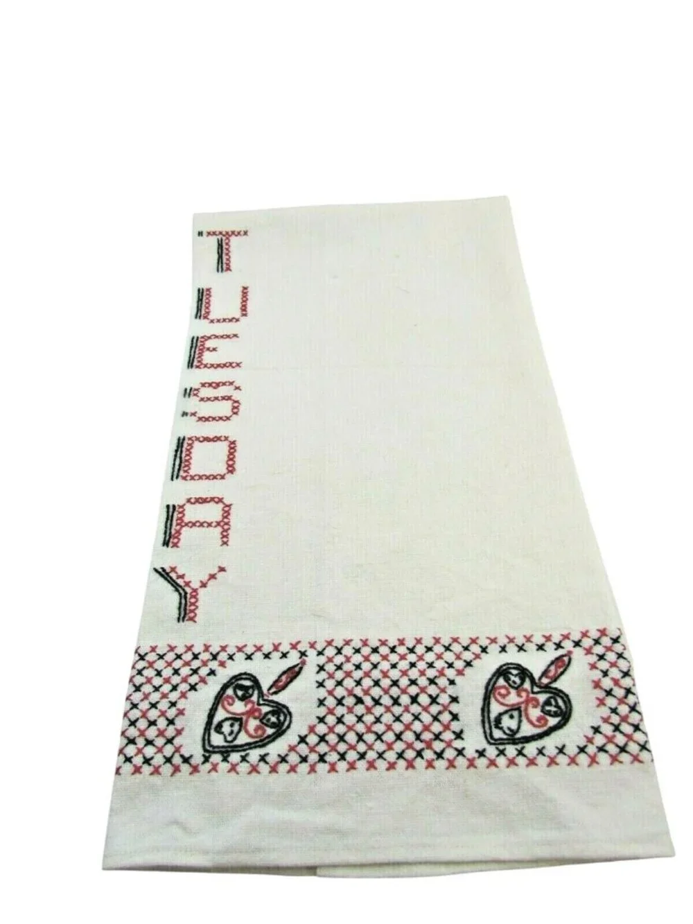 Vintage Tuesday Linen Tea Towel Kitchen Toweling Cross Stitch 33644 Ironing